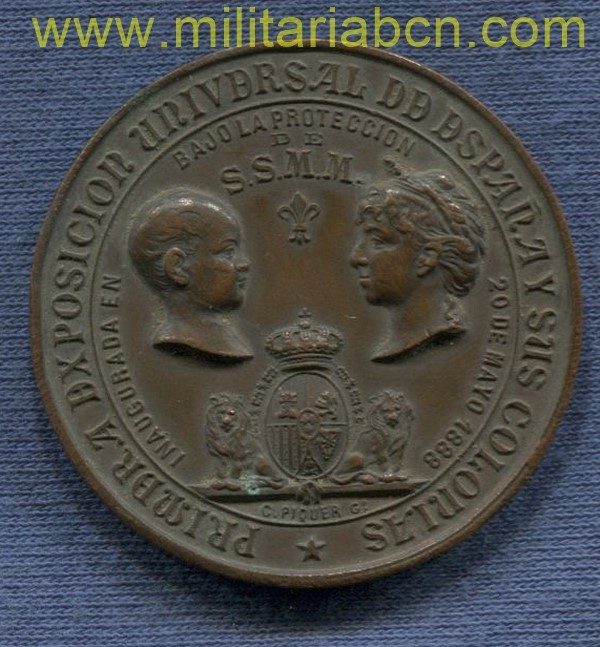 Militaria Barcelona España. Medalla de la Exposición Universal de Barcelona de 1888. 