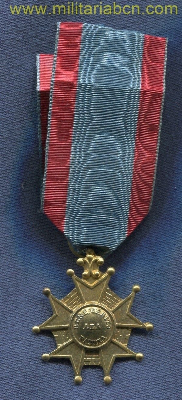 España. Epoca Isabel II. Medalla de Benemérito a la Patria. Tropa.