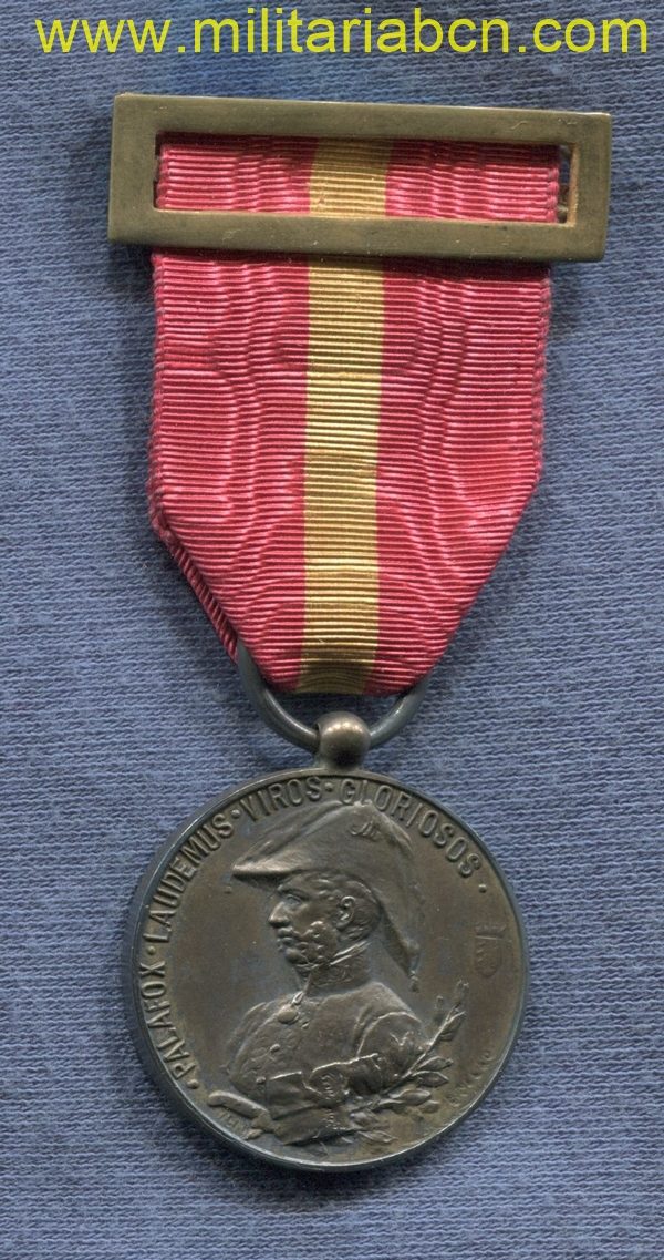 Militaria Barcelona España. Epoca Alfonso XIII. Medalla del Centenario del Sitio de Zaragoza. 1809-1909. Versión plata.