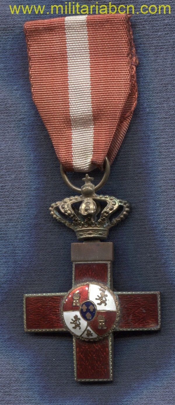Militaria Barcelona España. Cruz al Mérito Militar distintivo Rojo. Alfonso XIII