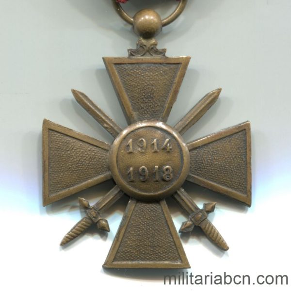 MIlitaria Barcelona France. War Cross, 1914-1918. First World War.