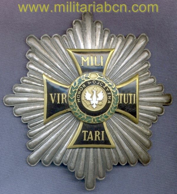 Virtuti Militari Order. Grand Cross breast star. 1940-1990. Metal. Awarded by the Polish Government in exile