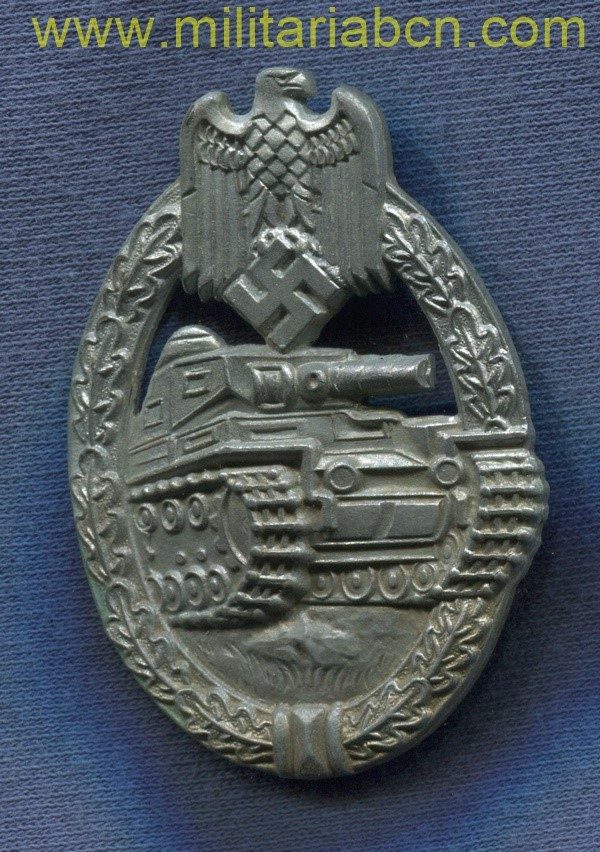 Germany III Reich. German Panzer Assault badge. Panzer Kampfabzeichen. Marked  Silver version. Made by. E. Ferdinand Wiemann. German award second world war. 