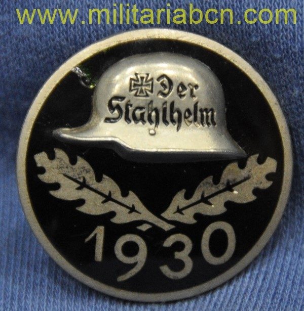 Germany III Reich. Conmemorative badge of the Stahlhelm 1930. Stahlhelmbund Diensteintrittsabzeichen 1930. Marked. 30 mm.
