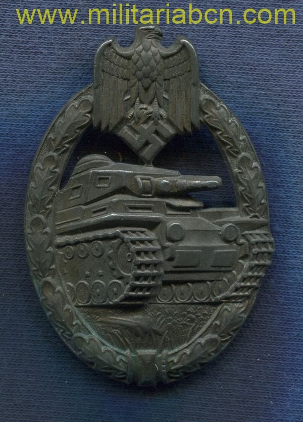 Germany III Reich. German Panzer Assault badge. Panzer Kampfabzeichen.   Bronze version. German award second world war. 