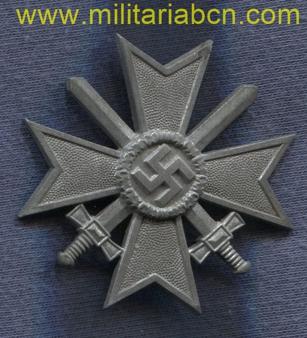 Militaria Barcelona Germany III Reich.   Military Merit Cross. KVK Kriegsverdienstkreuz. First Class.  With swords. Pin marked 4. German award second world war. 