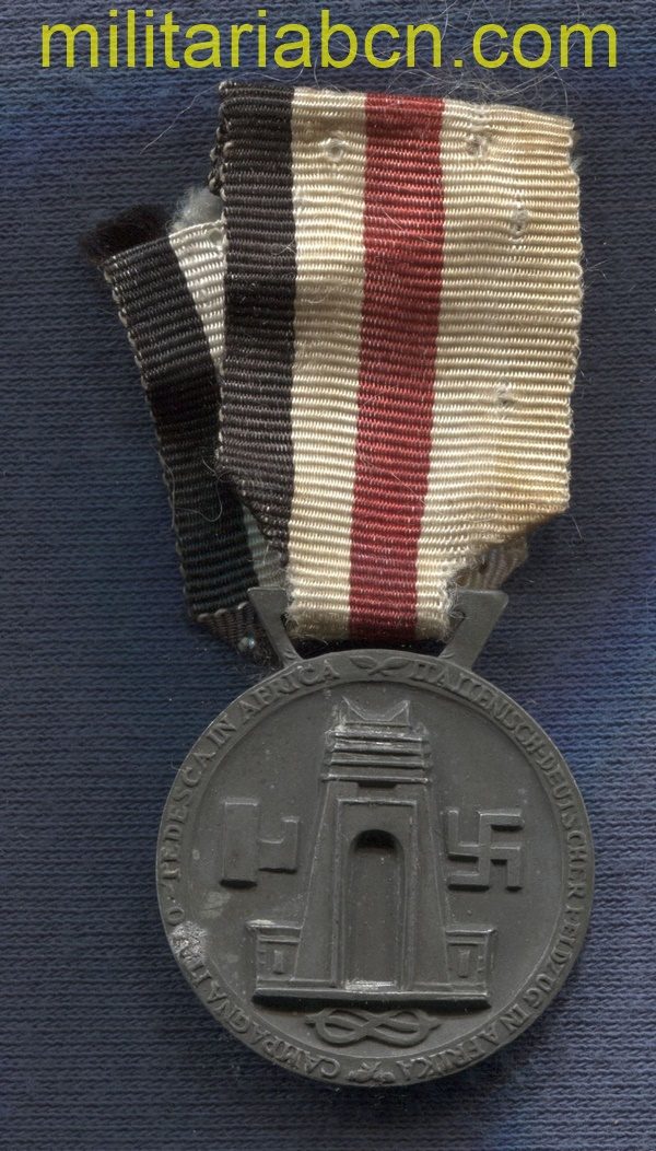 German Italian Campaign Medal. Made by Lorioli Milano. Zinc, III Reich medal. 