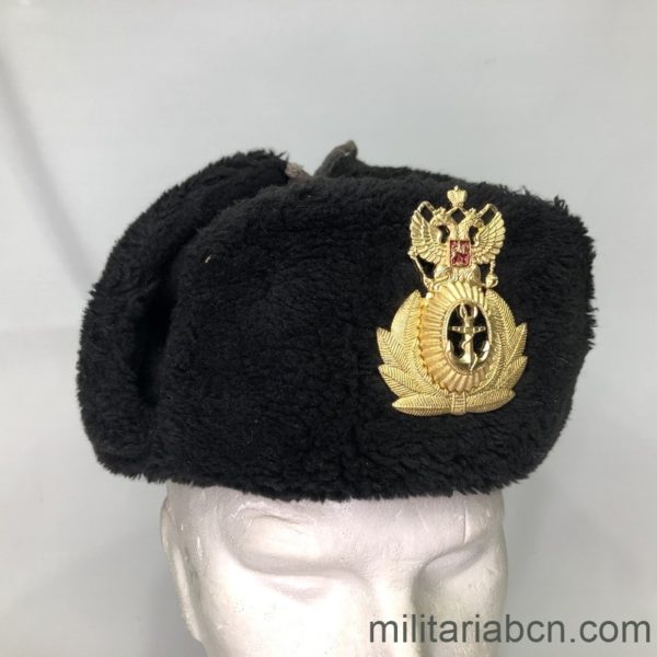 Militaria Barcelona Rusia, Federación Rusa. Gorra de Oficial de Invierno de la Marina. Talla 59. 2010