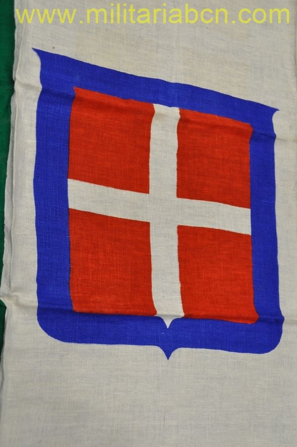 Bandera Italiana del período de la 2ª Guerra Mundial 80 x 120 cm. Original.  | Militaria Barcelona