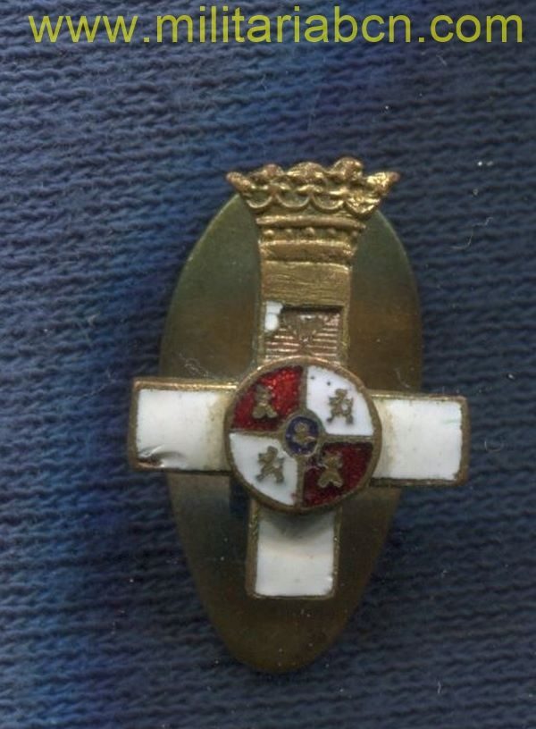 Militaria Barcelona España. Miniatura de la Orden al Mérito Militar. Distintivo blanco. Época de Franco.