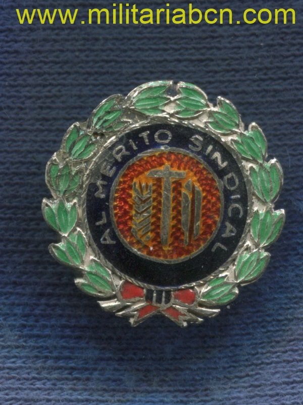 Militaria Barcelona España. Miniatura de la Medalla al Mérito Sindical
