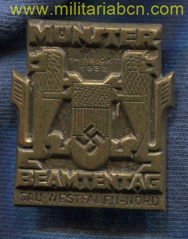 badge Münster Beamtentag (Police).   Gau Westfalen Nord 1933. 14-15.October.1933