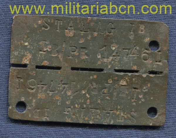 Prisoner of war ID dogtag of the Stalag IB, Hohenstein East Prussia.