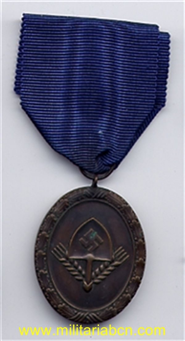 Germany III Reich. Medal for Service in the RAD. 4 Years. For men. Dienstauszeichnung für Männer 4. Stufe in Bronze