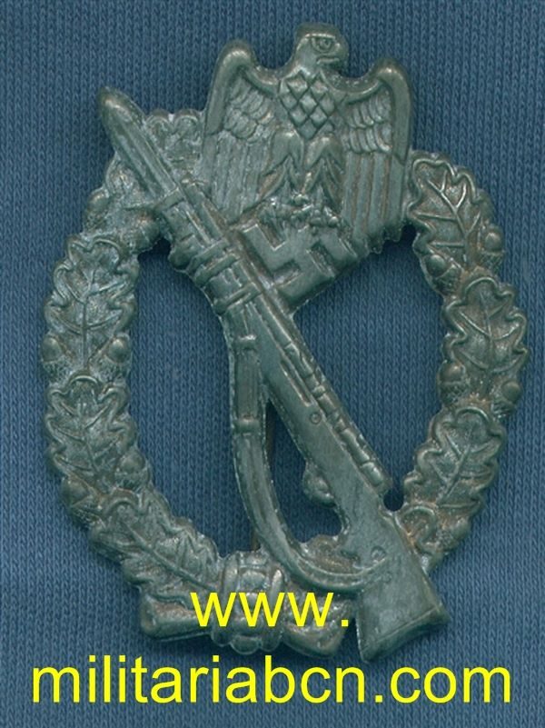 Germany III Reich. Infantry Assault Badge. Silver version. Hollow version. German award second world war