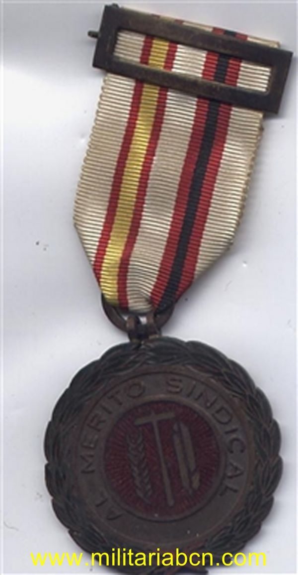 España. Medalla al Mérito Sindical. Primer modelo. Epoca de Franco. 