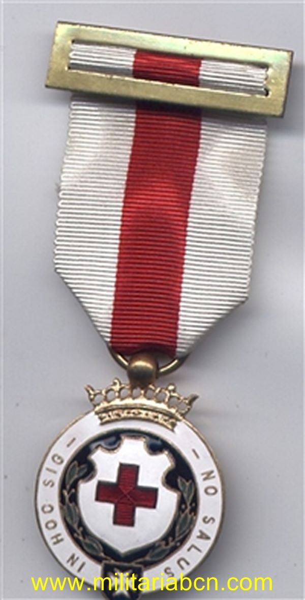 España. Medalla de Segunda Clase de la Cruz Roja Española. Epoca de Franco. 