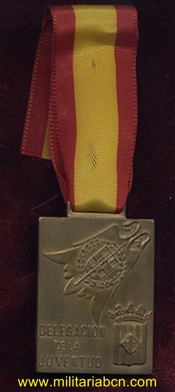 España. Medalla deportiva escolar del Frente de Juventudes de Barcelona. 1972. Epoca de Franco. 