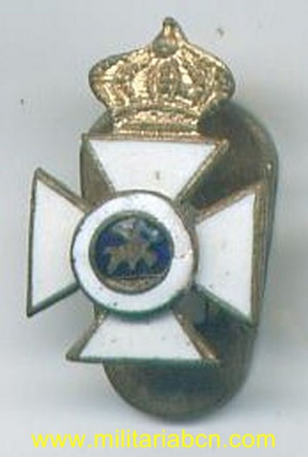España. Epoca de Franco. Miniatura. Cruz de la Orden de San Hermenegildo. Con botón.