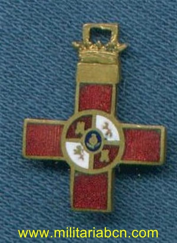 España. Epoca de Franco. Miniatura de la Orden del Mérito Militar. Distintivo rojo.