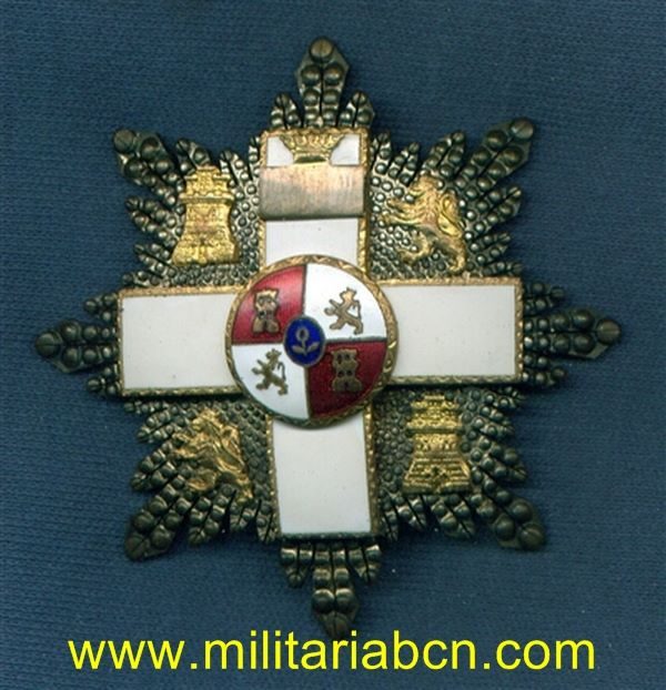 España. Epoca de Franco. Orden al Mérito Militar. Placa. Distintivo Blanco.