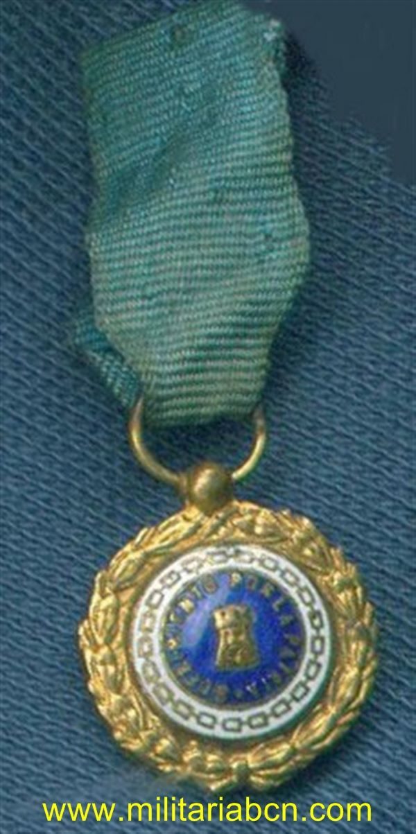 España. Miniatura de la Medalla de Sufrimientos por la Patria. Epoca de Franco. Cinta Ex-Cautivos Zona Roja