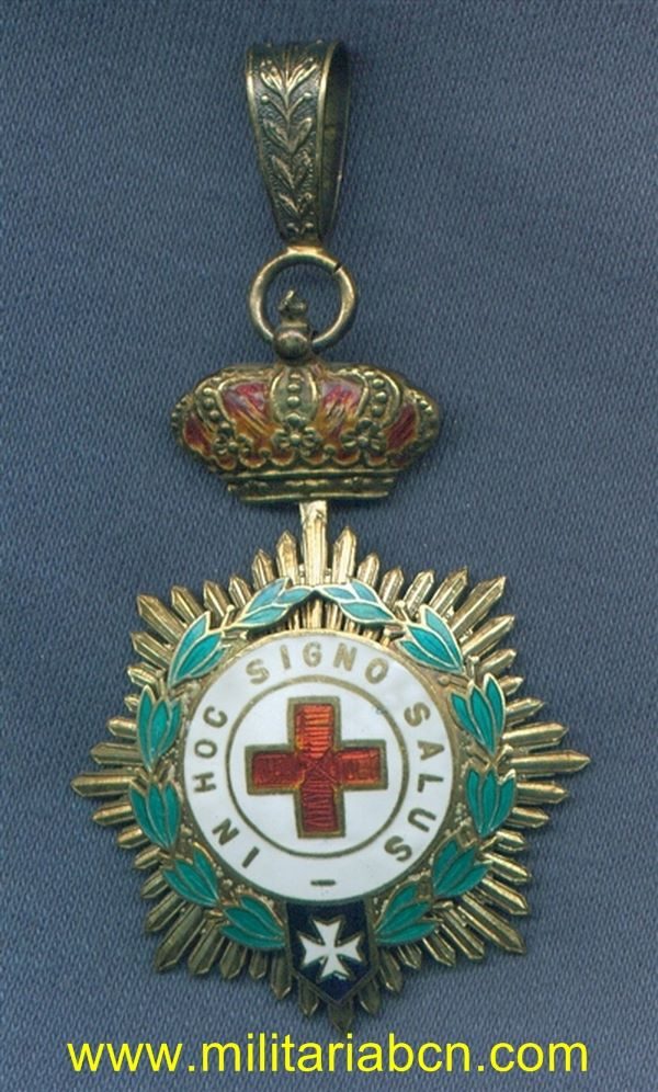 España. Medalla de Primera Clase de la Cruz Roja Española. 1925-1931. Epoca Alfonso XIII.