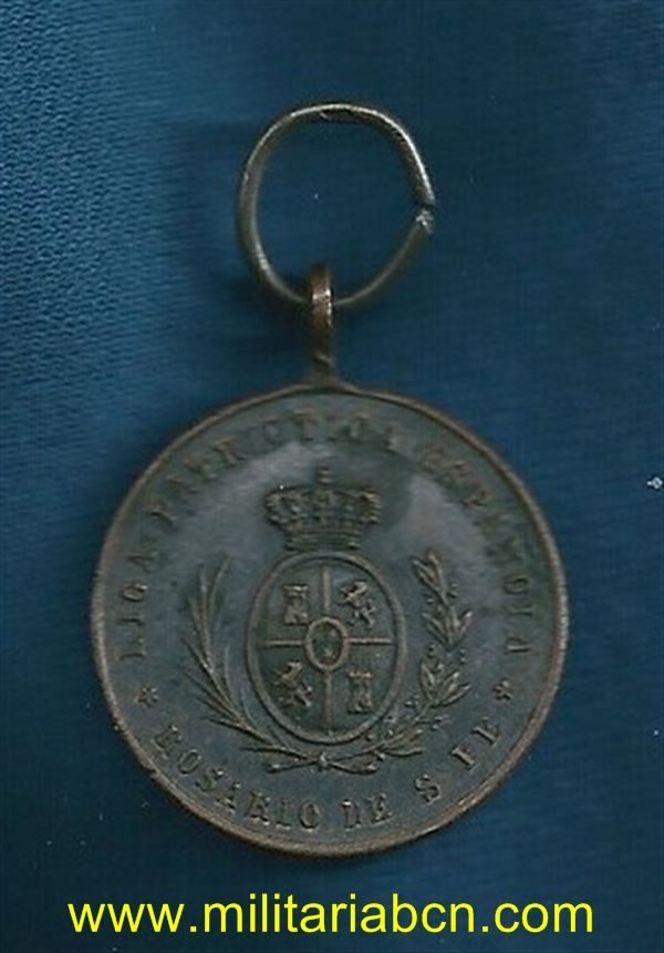 Militaria Barcelona España. Medalla de la Liga Patriótica Española. Asociación carlista fundada en 1896.