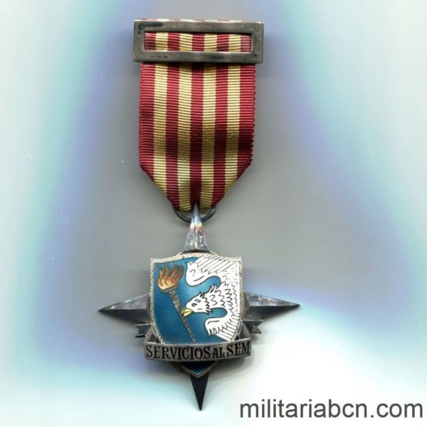 Militaria Barcelona Medalla del Sindicato Español de Magisterio. 2ª Clase. Cinta
