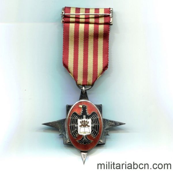 Militaria Barcelona Medalla del Sindicato Español de Magisterio. 2ª Clase. Reverso cinta