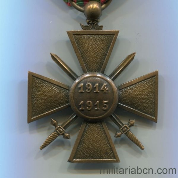 Militaria Barcelona France. War Cross, 1914-1915. First World War.