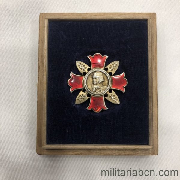 Militaria Barcelona Japan. Sen-Sho. War wounded badge. World War 2. With box.