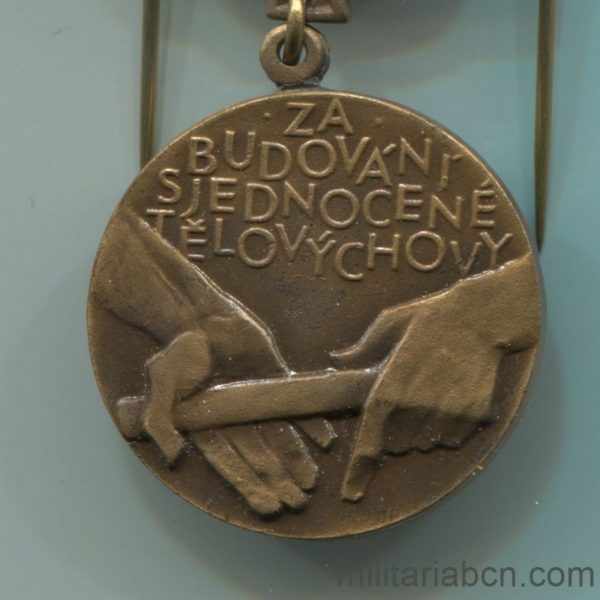 Militaria Barcelona Medal of the 20th Anniversary of the CSTV Physical Education Union of Czechoslovakia 1948-1968.