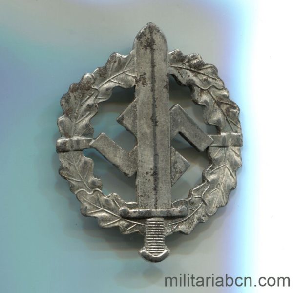 Militaria Barcelona SA Sports Badge. Silver version. Marked Eigentum C. Obersten SA Führung Saar Lautern