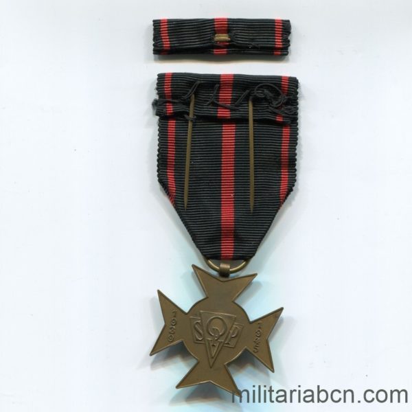 Militaria BarcelonaCzechoslovak Socialist Republic.  Medal for Political Prisoners 1939-1945. Ribbon reverse