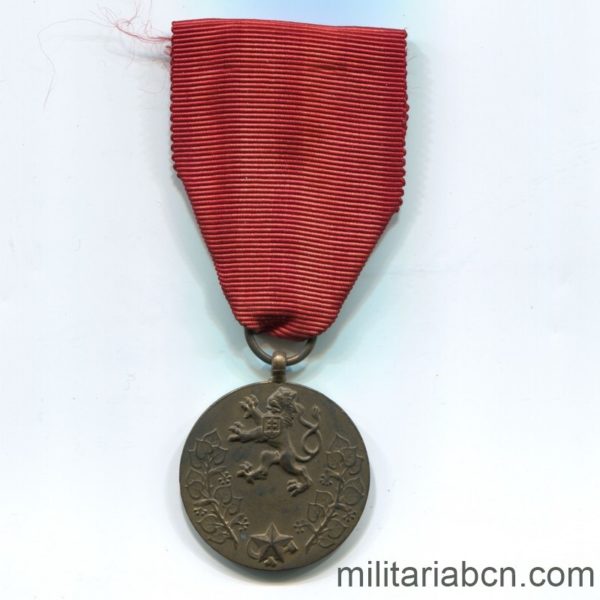 Militaria Barcelona Czechoslovak Socialist Republic. Medal for Service to the Fatherland 1955. Ribbon