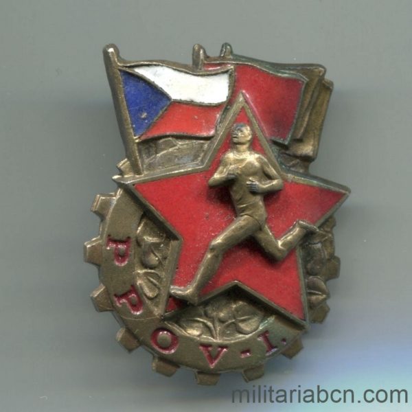 Militaria Barcelona. Czechoslovaquia Ready Labour Defence PPOV GTO Badge,