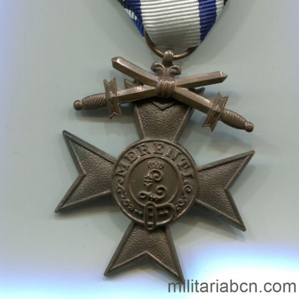 Militaria Barcelona Germany.  Bayern  Military Merit Cross.  2nd Class  With swords.  1st World War.