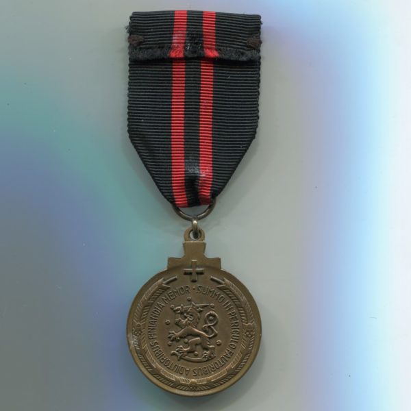 Militaria Barcelona Finland. Commemorative Medal of the Winter War. Variation for Swedish volunteers Ribbon reverse