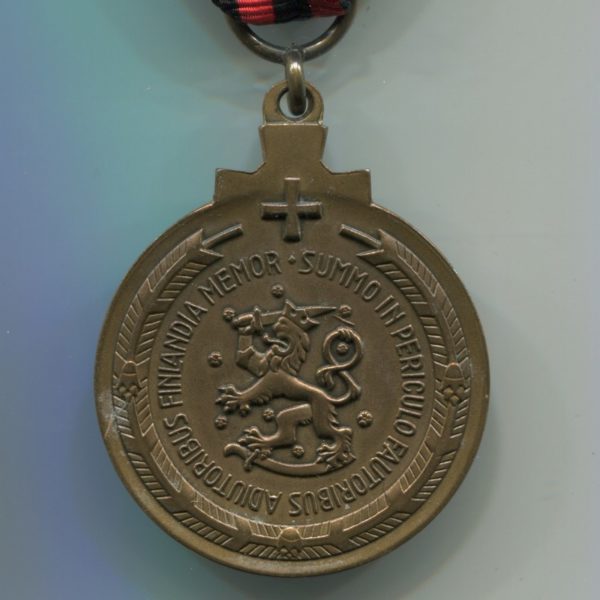Militaria Barcelona Finland. Commemorative Medal of the Winter War. Variation for Swedish volunteers Reverse