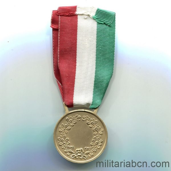 Militaria Barcelona  Italy. Civil Valor Medal. Gold version .Period Vittorio Emanuele III. ribbon reverse
