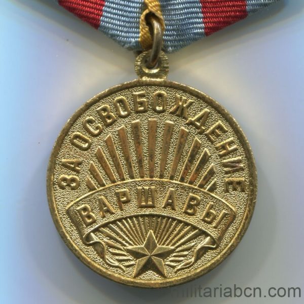 Militaria Barcelona USSR Soviet Medal Medal for the Liberation of Warsaw ww2