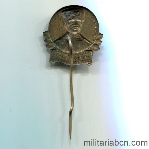 Militaria Barcelona Czechoslovak Republic.  1918-1938.  Sokol 1933 badge. reverse