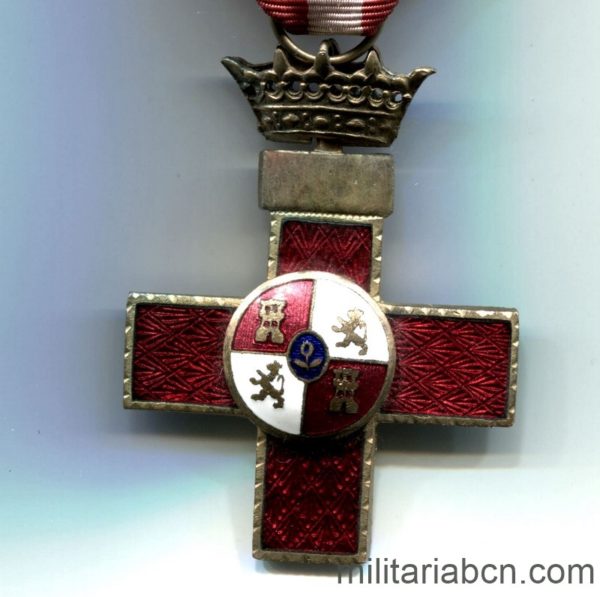 Militaria Barcelona Cruz al Mérito Militar. Distintivo rojo. Época de Franco,