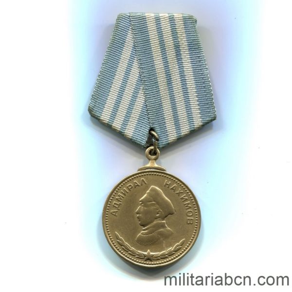 Militaria Barcelona USSR Nakhimov Medal. Variant 2. No 3063. ribbon