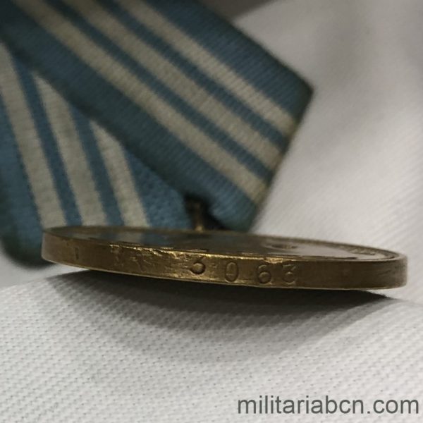 Militaria Barcelona USSR Nakhimov Medal. Variant 2. No 3063.  detail rim