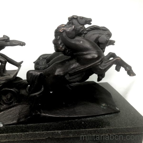 Militaria Barcelona USSR Soviet Union.  Figure representing a Russian Tachanka. Horses