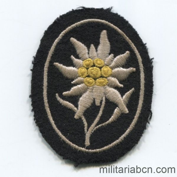Militaria Barcelona Waffen SS Mountain Troops Edelweiss sleeve patch SS Ärmel Edelweiss für Gebirgsjäger