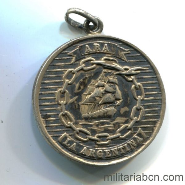 Militaria Barcelona Armada Argentina. Medalla Viaje de Instrucción. La Argentina. Plata