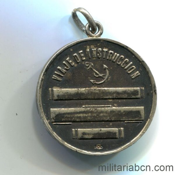 Militaria Barcelona Armada Argentina. Medalla Viaje de Instrucción. La Argentina. Plata reverso